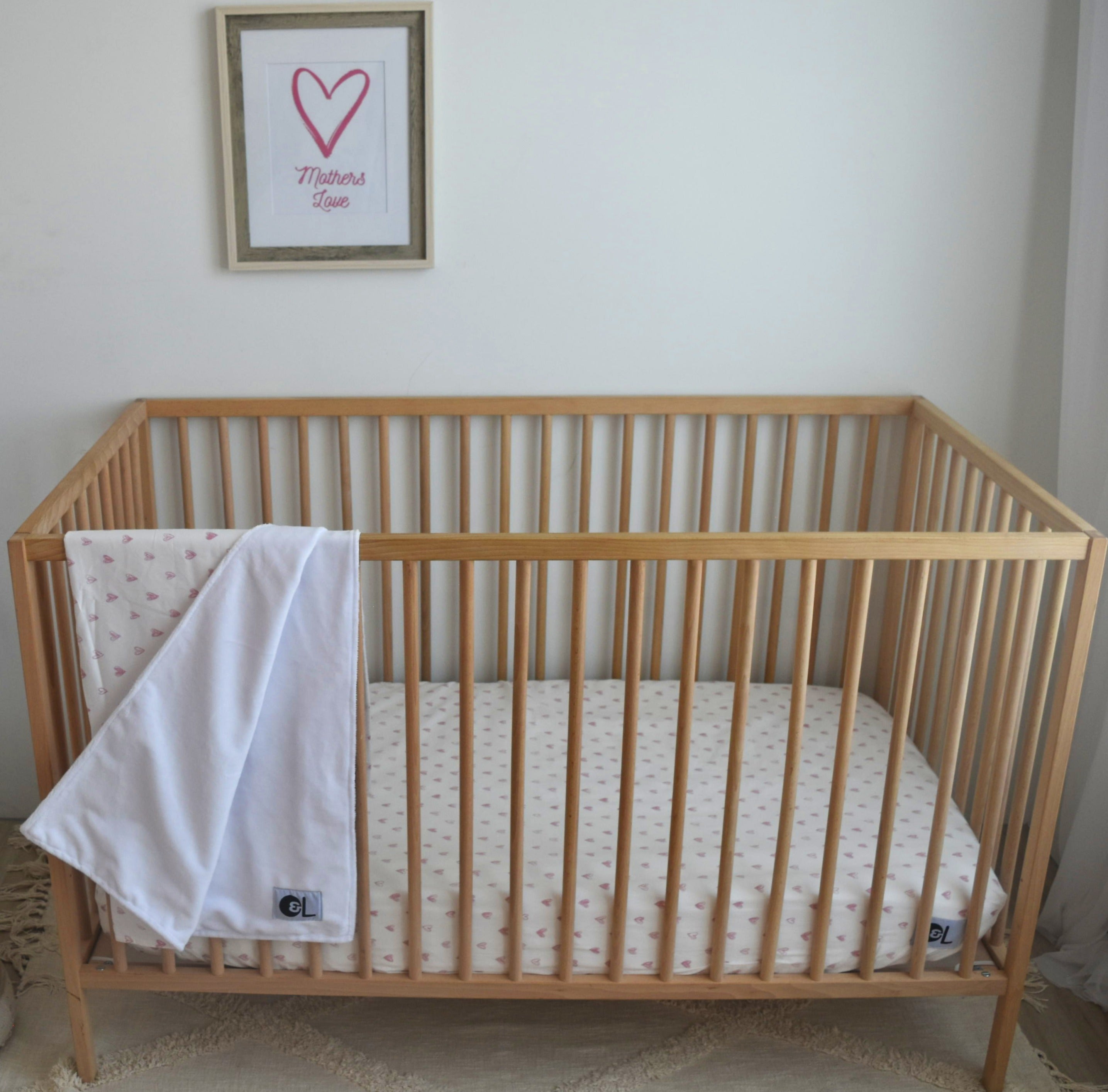 Rosé Heart Deluxe Crib Bedding Set